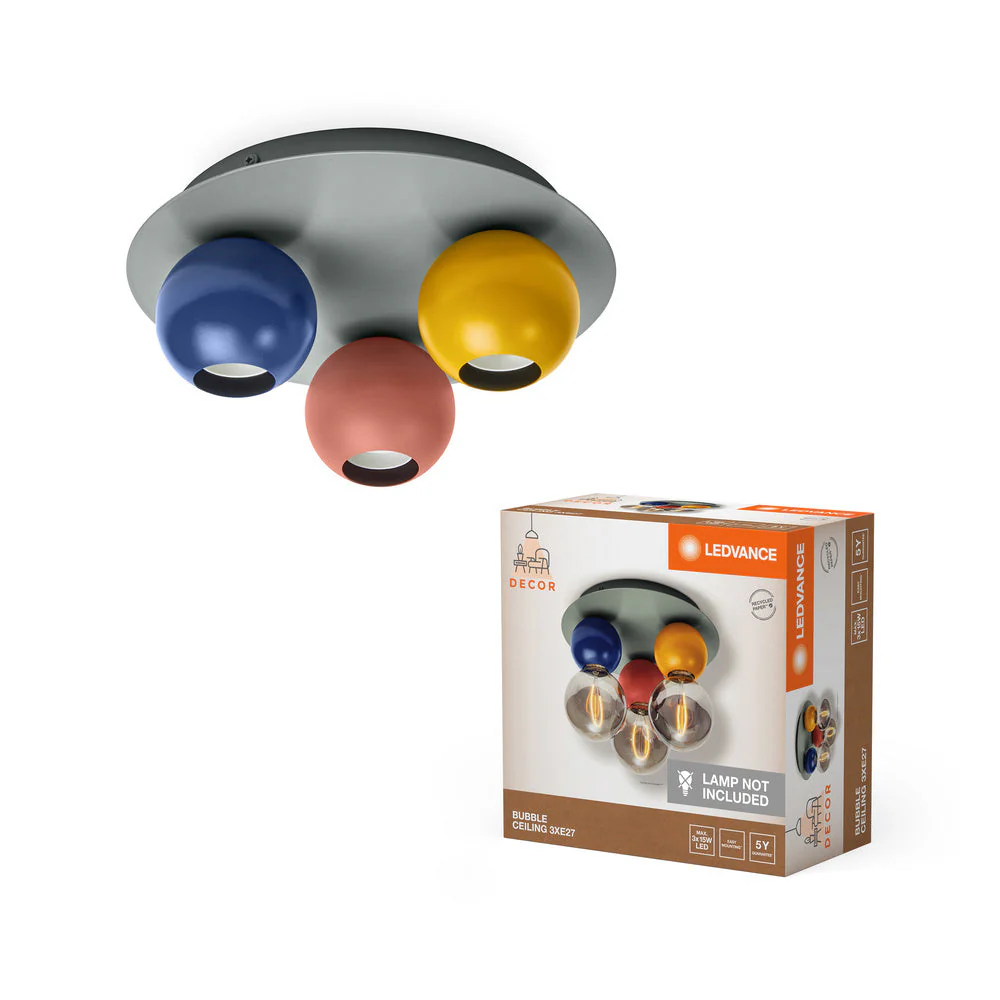 LEDVANCE DECOR Lampada da soffitto Bubble, 3 fiamme, E27, Multicolore - Image 2