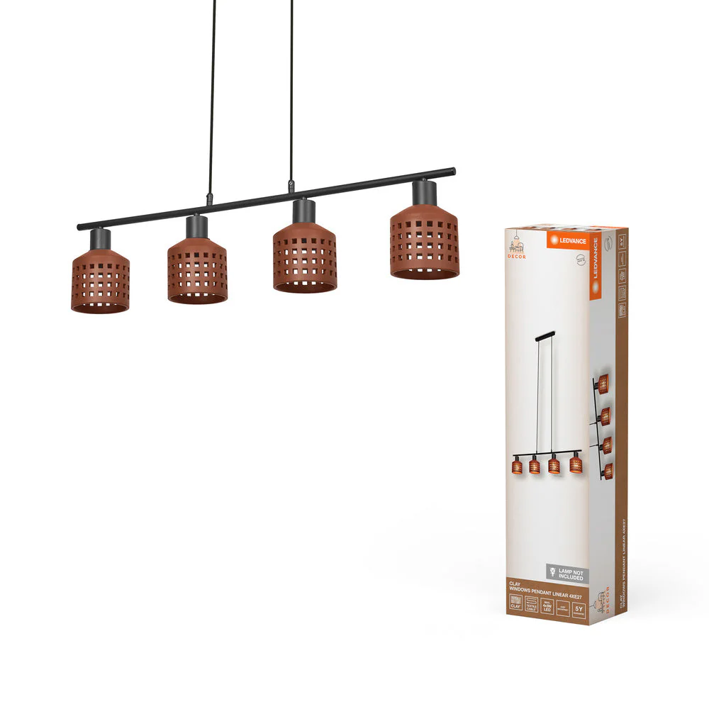 LEDVANCE DECOR Lampada a sospensione in argilla per finestre LN 4xE27 Marrone - Image 2