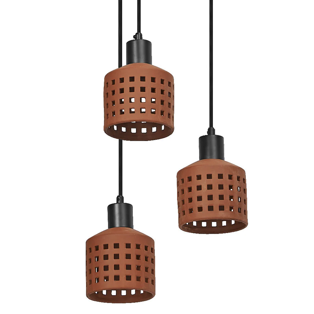 LEDVANCE DECOR Lampada a sospensione in argilla per finestre, marrone, 3 fiamme, E27 - Image 3