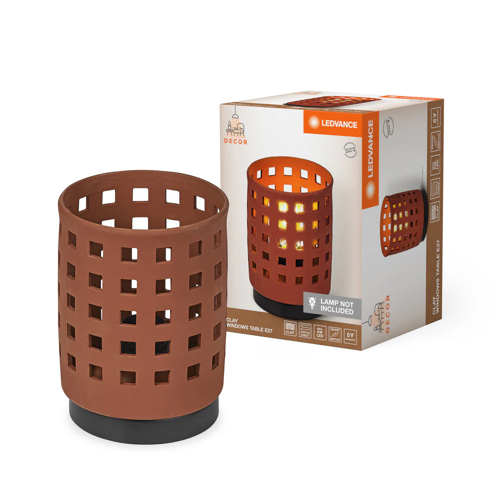 LEDVANCE DECOR Argilla Finestra Tavolo Lampada da tavolo 1xE27 Marrone - Image 2
