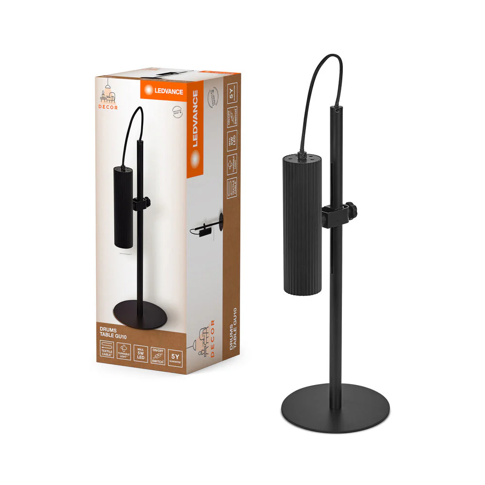 LEDVANCE DECOR Lampada da tavolo a tamburo GU10 Nero - Image 2