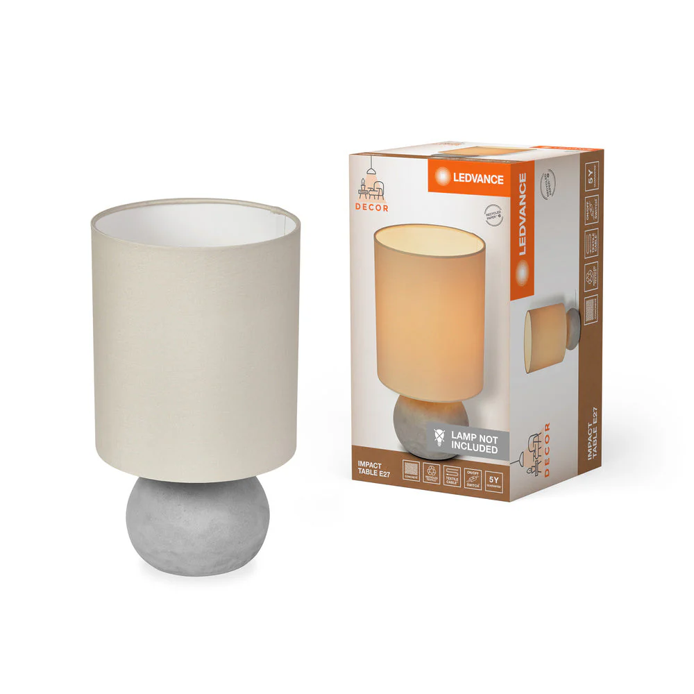 LEDVANCE DECOR Lampada da tavolo Impact Beige e Grigio, E27 - Image 2