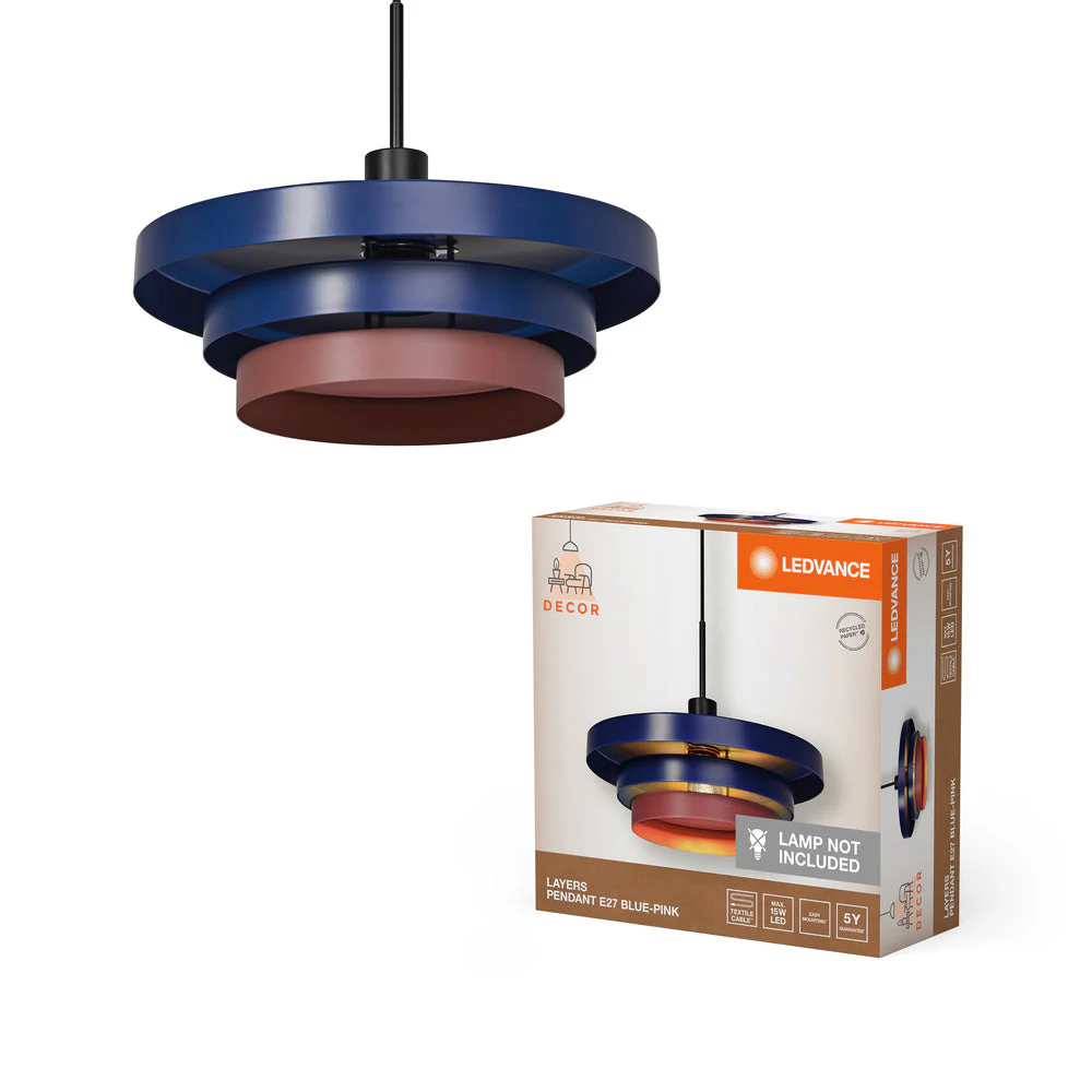 LEDVANCE DECOR Lampada a sospensione Layers Blu, E27 - Image 2