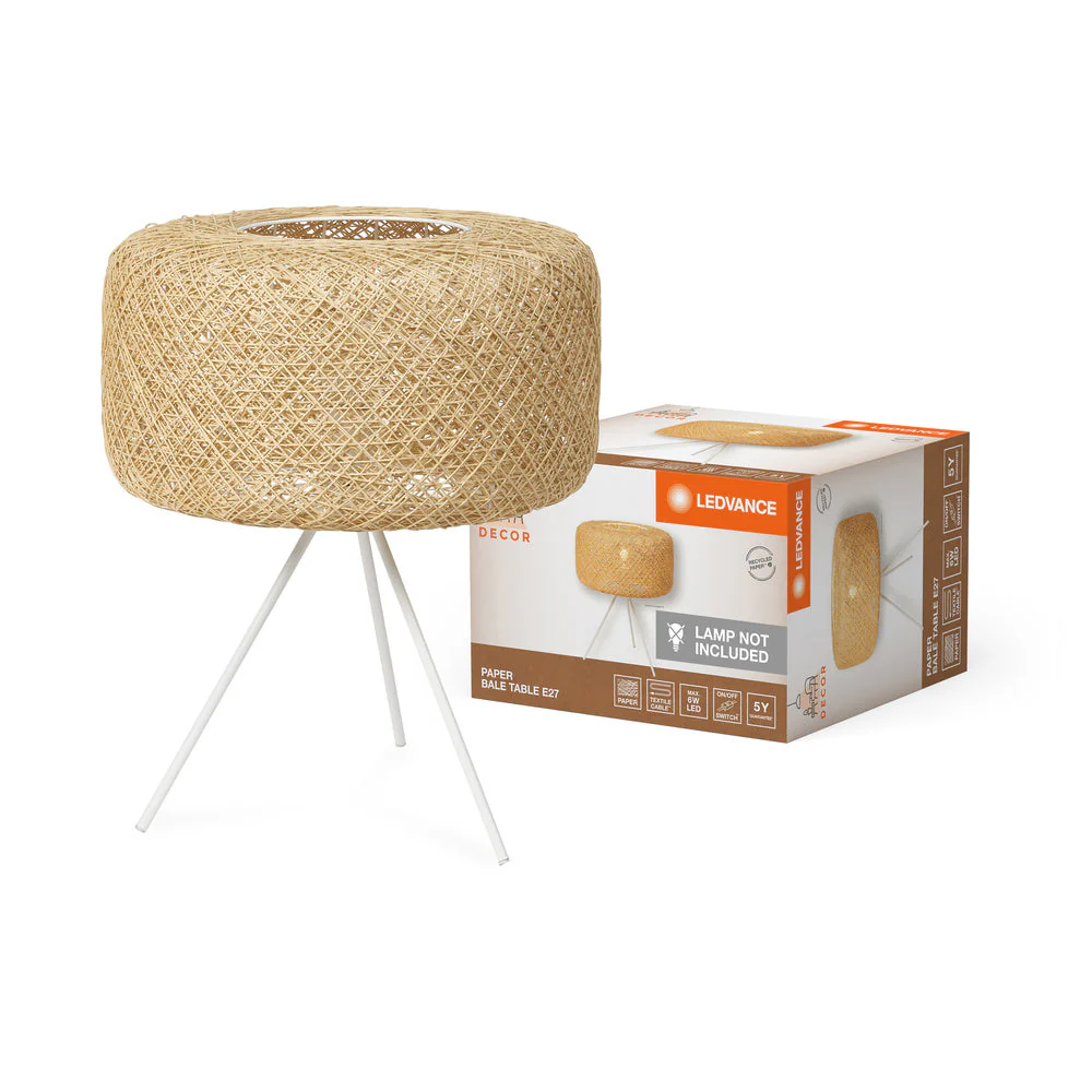 LEDVANCE DECOR Tavolo Ballotta di Carta Lampada da Tavolo 1xE27 Beige - Image 2