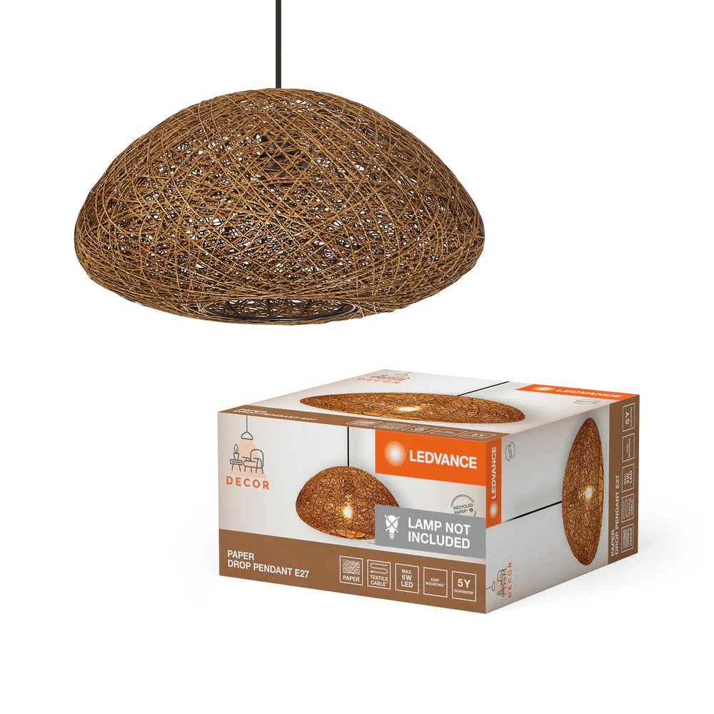 LEDVANCE DECOR Lampada a sospensione Paper Drop 1xE27 Beige - Image 2
