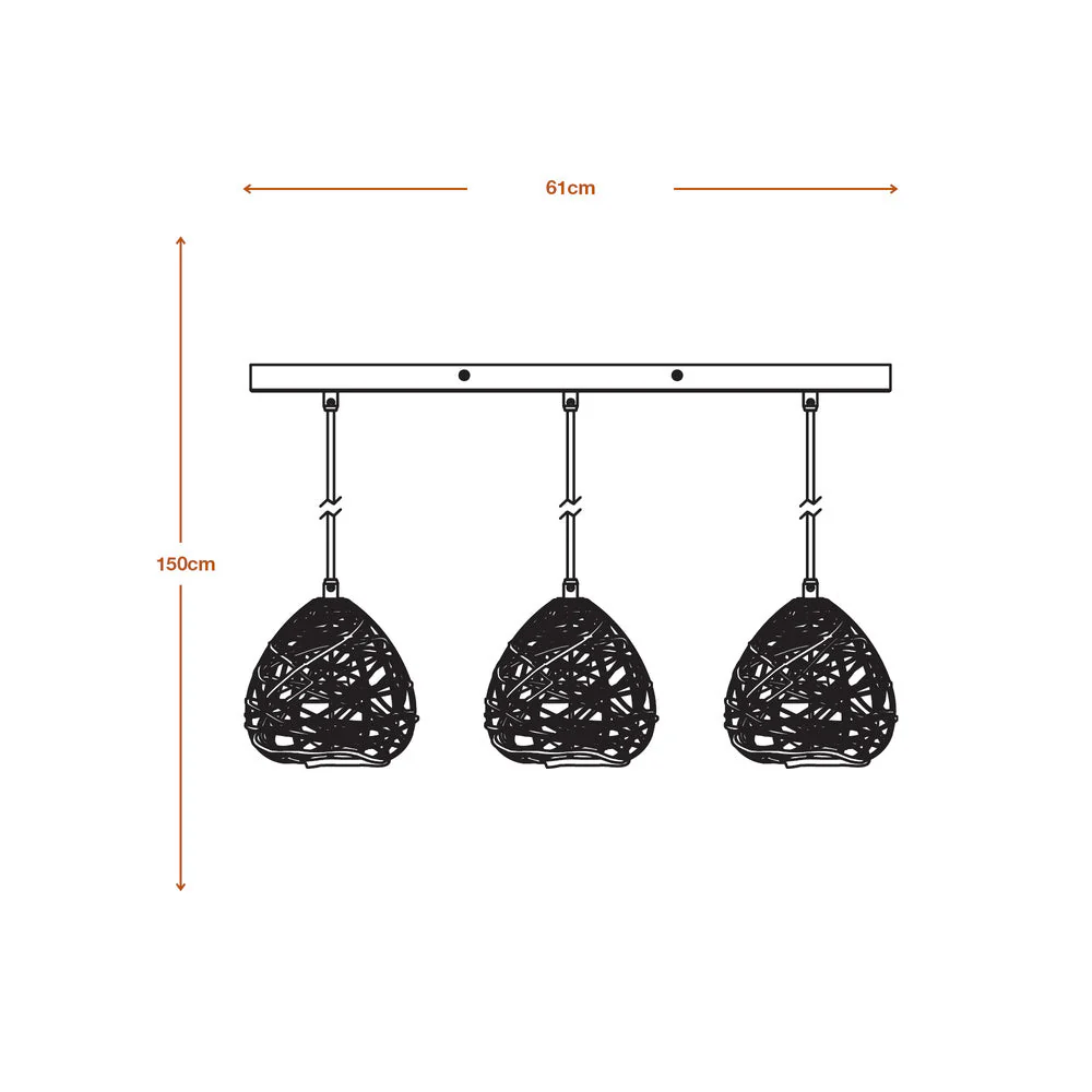 LEDVANCE DECOR Lampada a sospensione Paper Drop Lineare 3xE27 Beige - Image 7