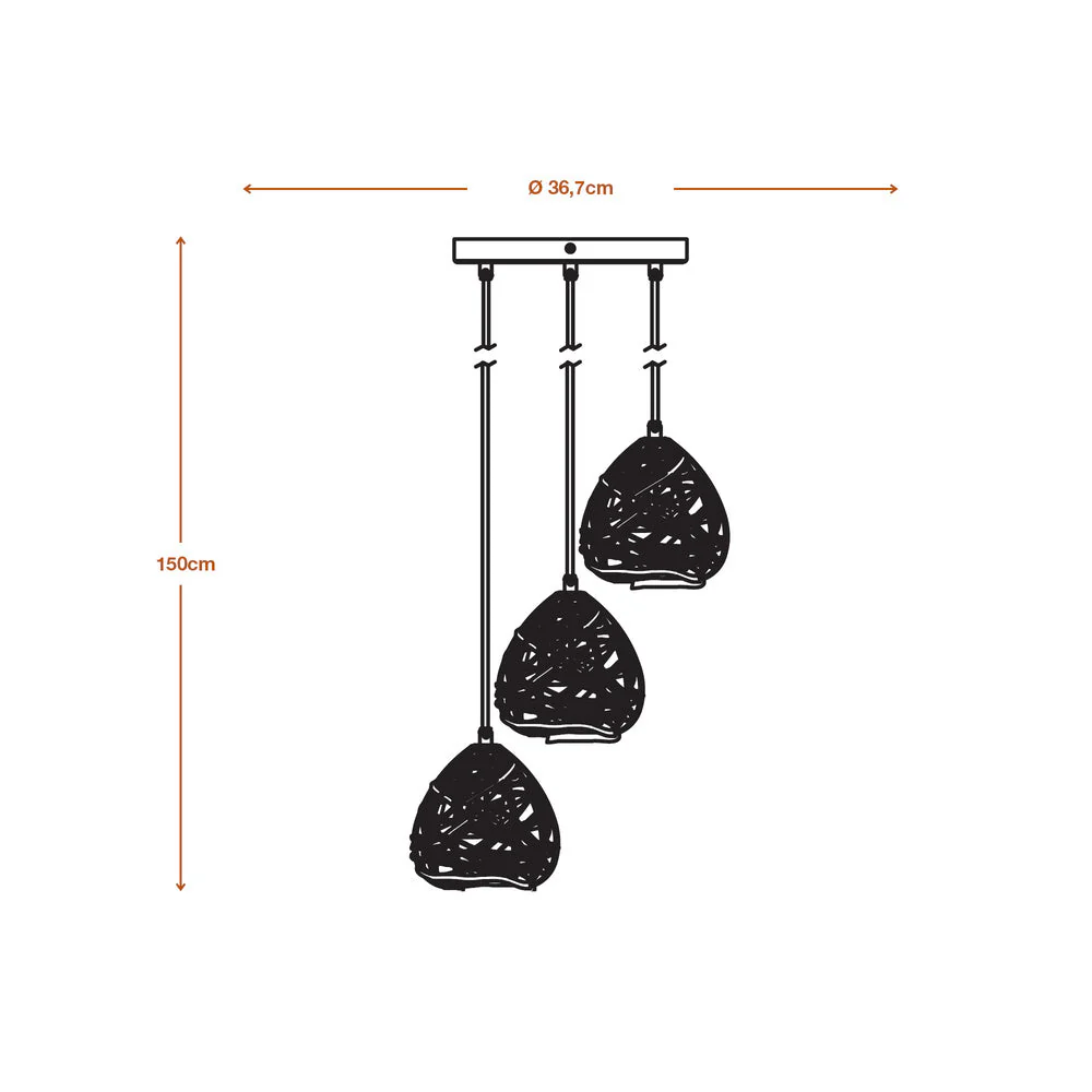 LEDVANCE DECOR Lampada a sospensione Paper Drop Pendelleuchte Piastra 3xE27 Beige - Image 7