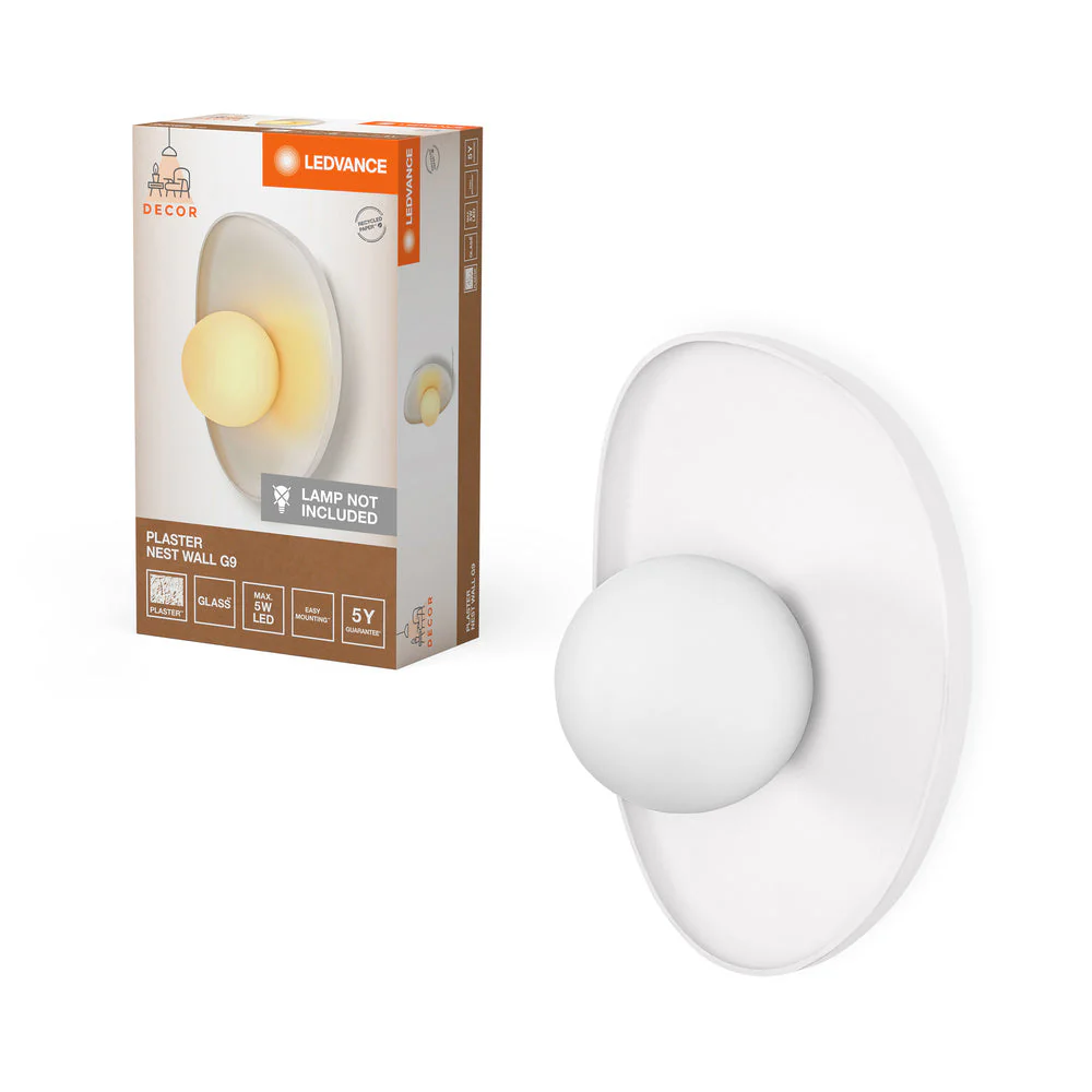 LEDVANCE DECOR Applique da parete in gesso Nido 1xG9 Bianco - Image 2