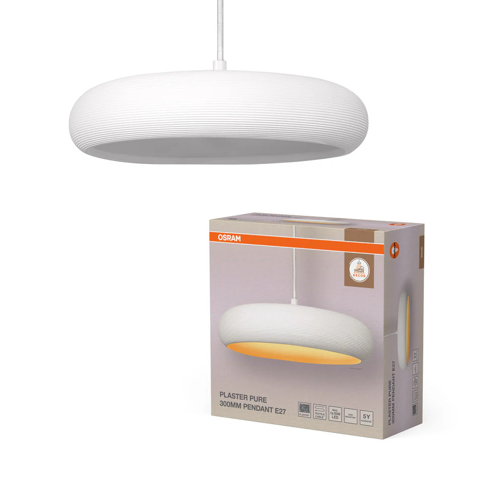 OSRAM DECOR Lampada in gesso per parete, lampada a sospensione, E27, 298 mm