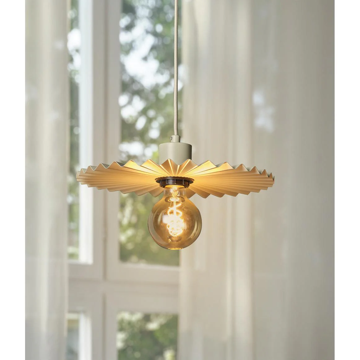 LEDVANCE DECOR Plisse Lampadario a sospensione E27 Beige - Image 8