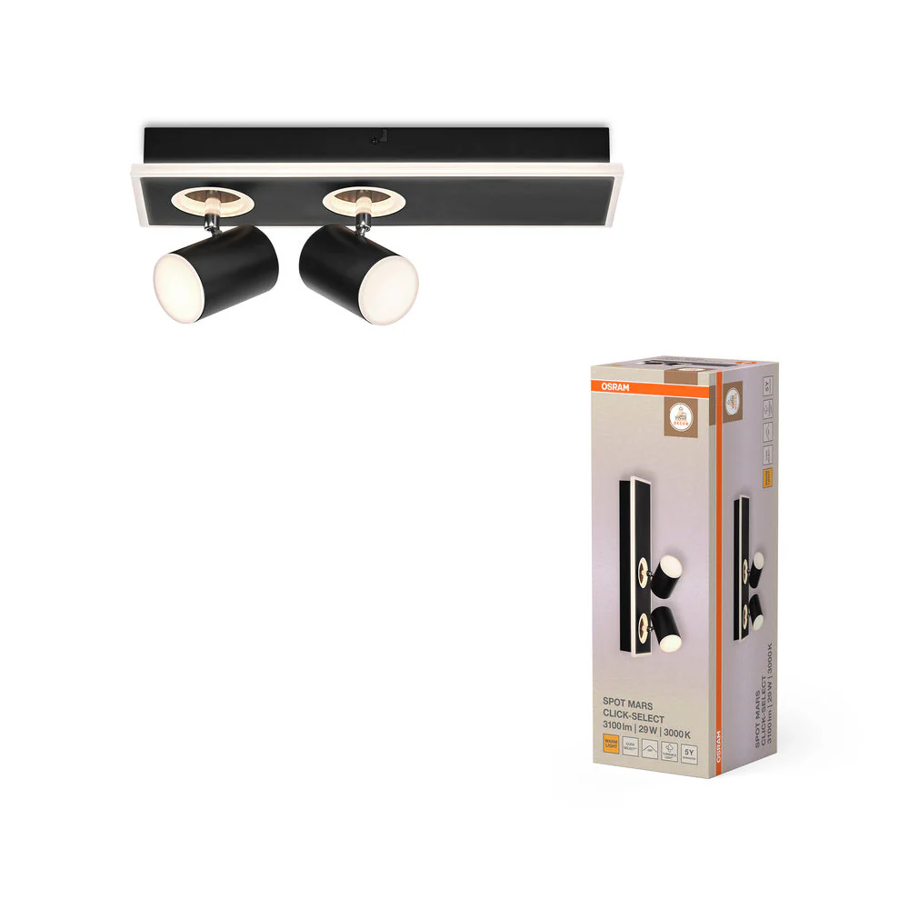 OSRAM DECOR SPOT MARS lampada da soffitto, 29W, 985lm, nero - Image 2