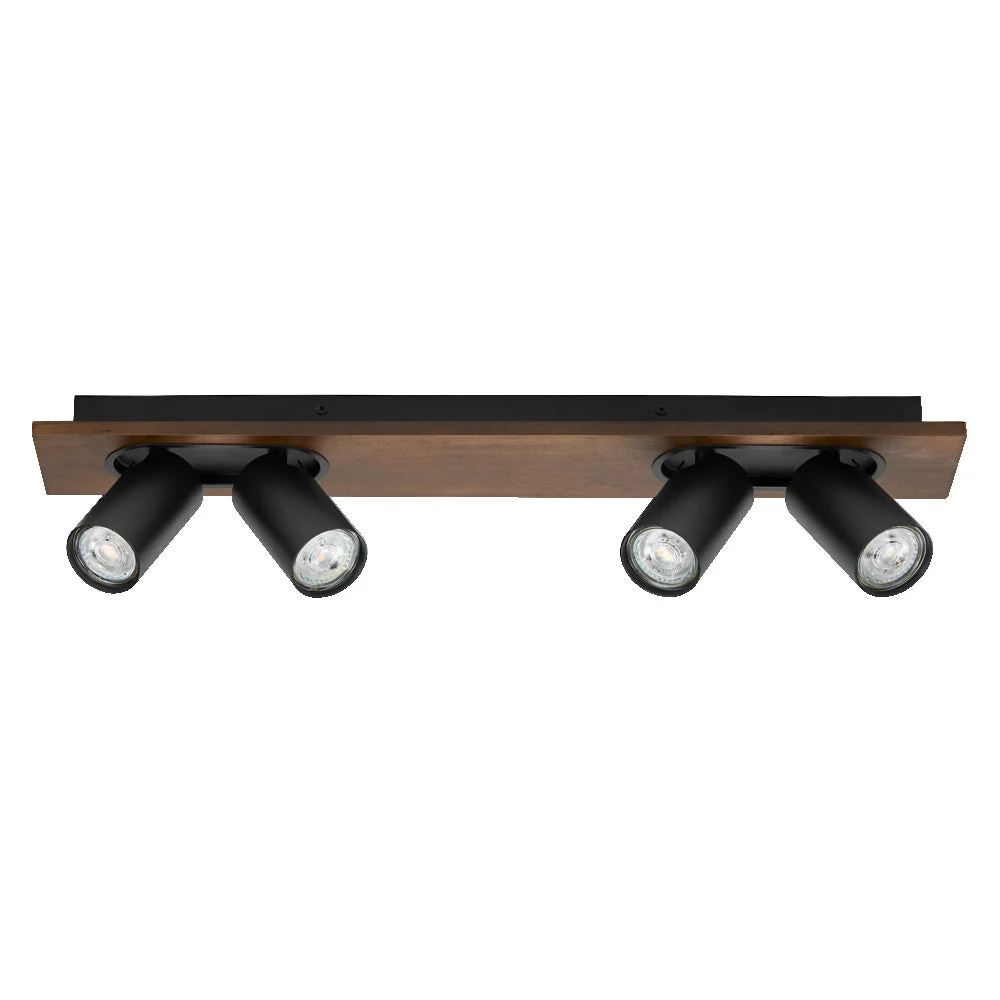 OSRAM DECOR SPOT MERCURY lampada da soffitto, 4 x 3,4W, effetto legno nero - Image 3