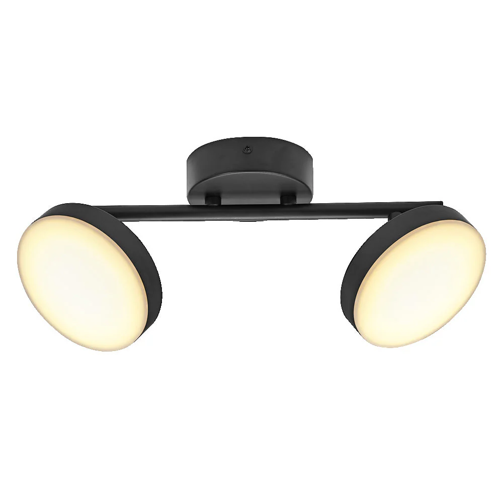LEDVANCE DECOR Spot Moon lampada da soffitto nera, 2 faretti, 10.5W