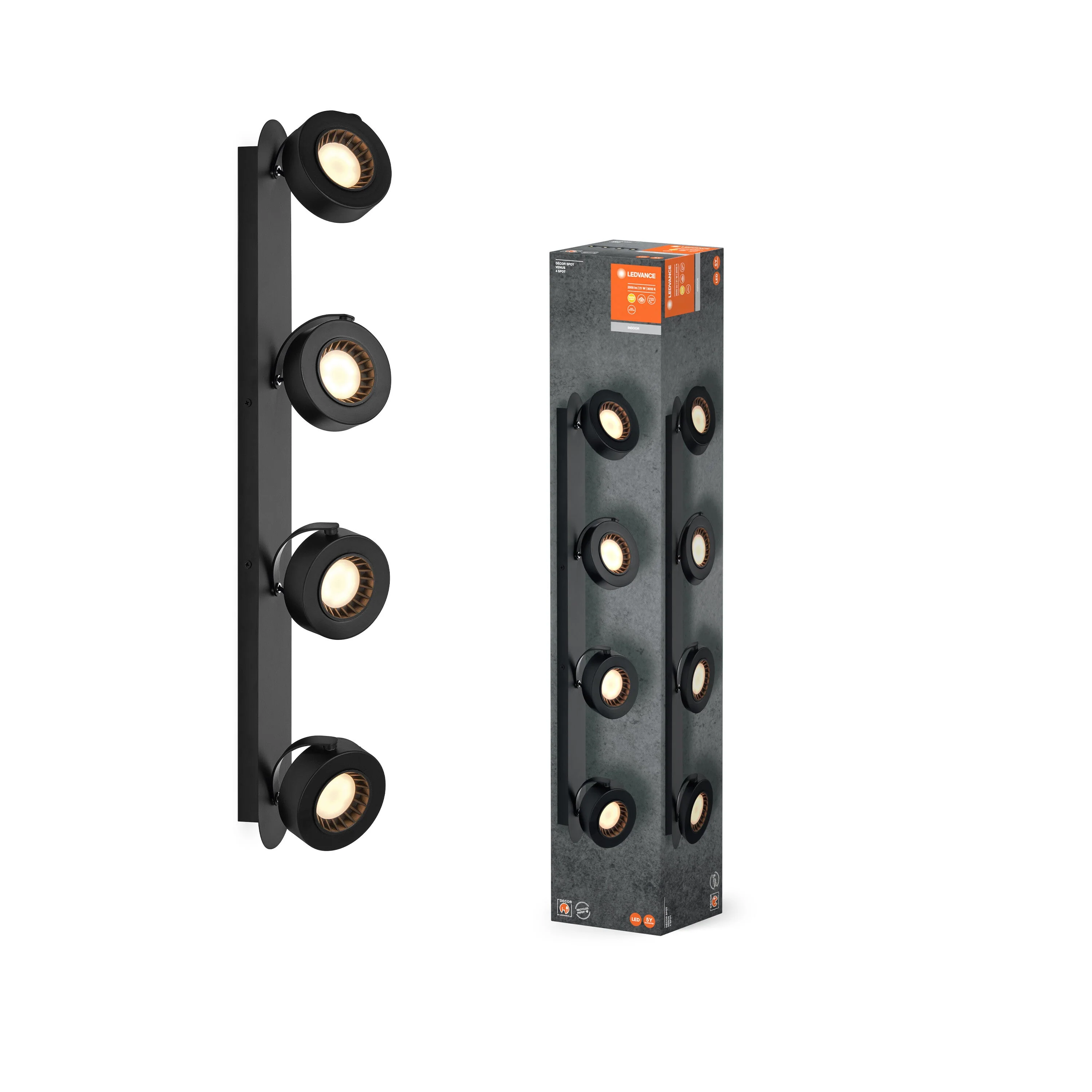 LEDVANCE DECOR SPOT VENUS lampada da soffitto, 21W, 910lm, nero