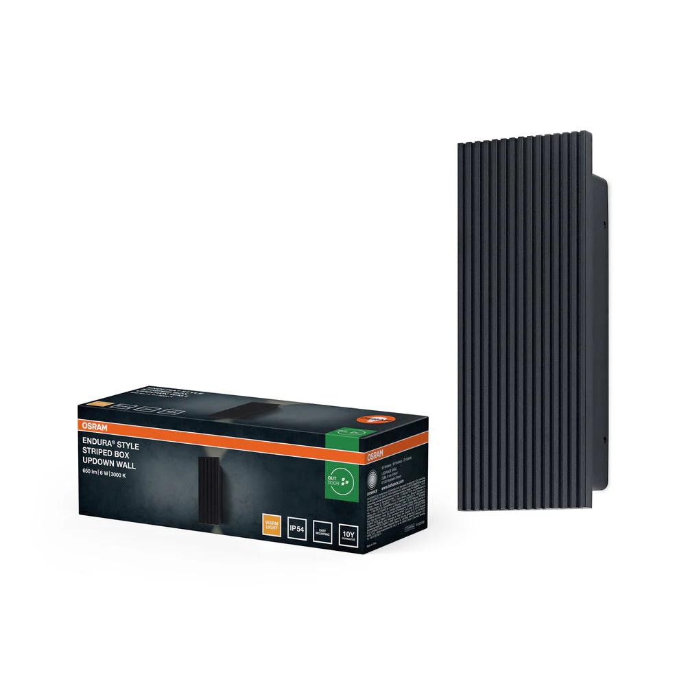 OSRAM ENDURA® Style Applique esterna Striped Box Up-Down 6W IP54 grigio scuro