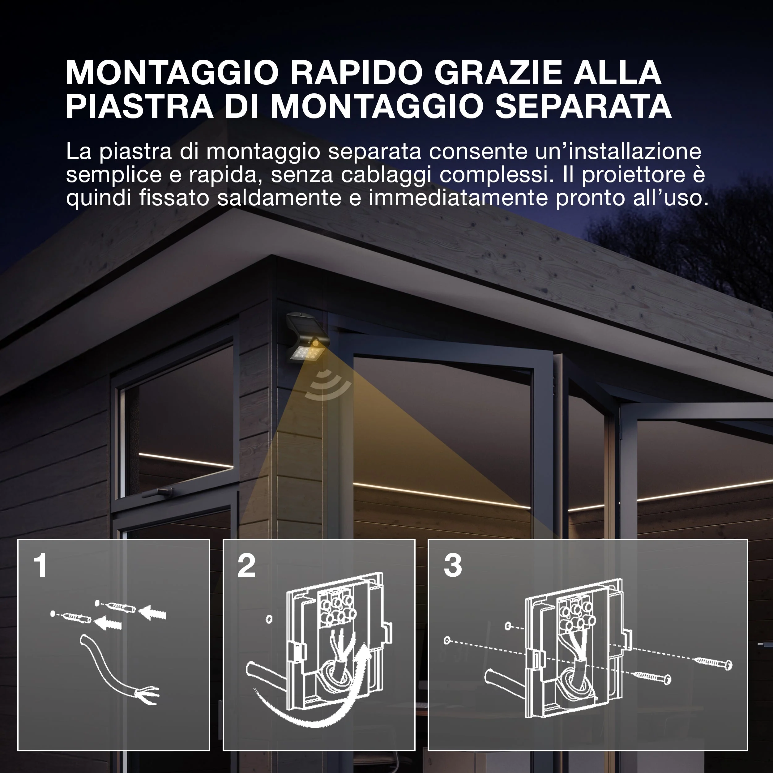 OSRAM ENDURA Faro a LED con sensore solare, nero, 4W, 500lm - Image 5