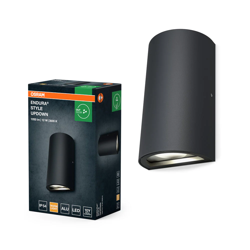 OSRAM LED lampada da parete e soffitto, lampada per applicazioni esterne, bianco caldo, 55,0 mm x 90,0 mm x 160,0 mm, ENDURA STYLE UPDOWN