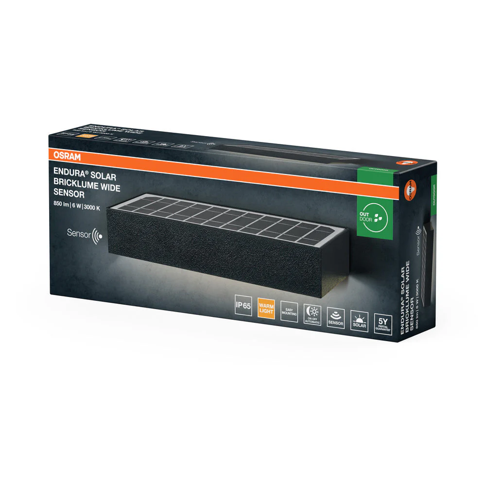 OSRAM ENDURA STYLE BRICKLUME Lampada da parete solare, 6W, 850lm - Image 3