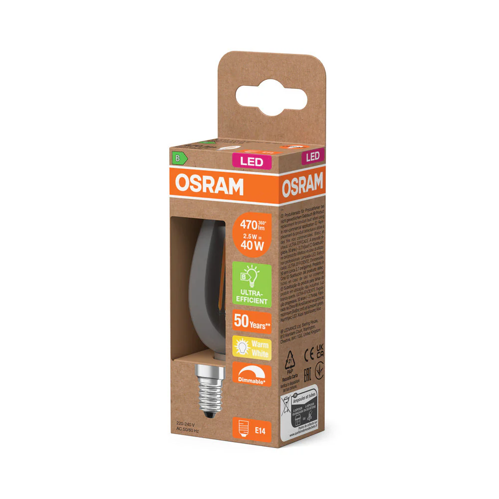 OSRAM SUPERSTAR+ CLASSIC B FIL 40 Lampadina LED, 2,9W, 470lm, Bianco caldo, E14 - Image 3