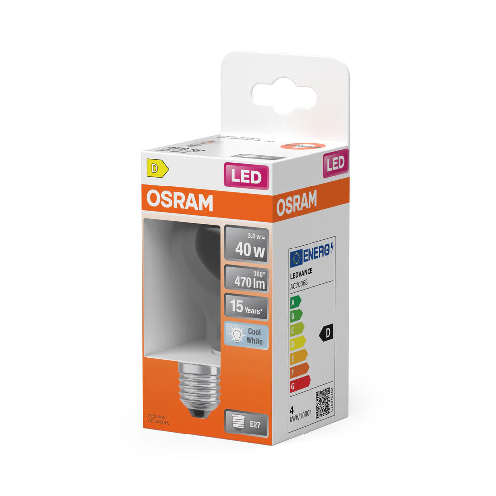OSRAM Retrofit Classic A LED Lampadina (ex 40W) 4W / 4000K Bianco freddo E27 - Image 3
