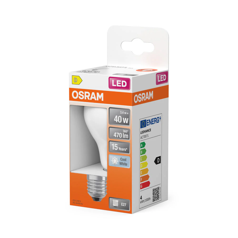 OSRAM Lampadina LED Retrofit Classic opaca (ex 40W) 4W / 4000K Bianco freddo E27 - Image 3