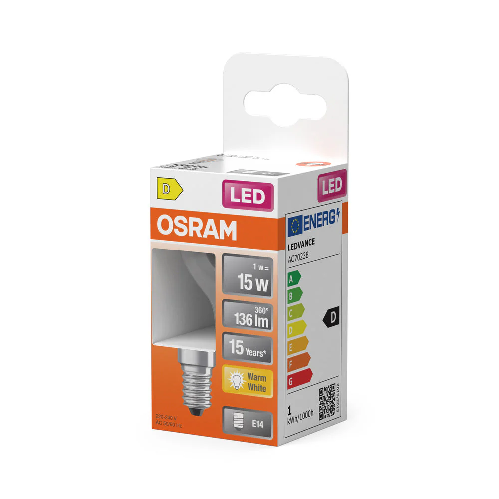 LED Retrofit CLASSIC P 1W 827 Trasparente E14 - Image 3