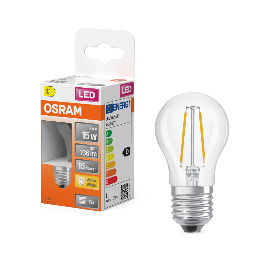 LED Retrofit CLASSIC P 1W 827 Chiaro E27
