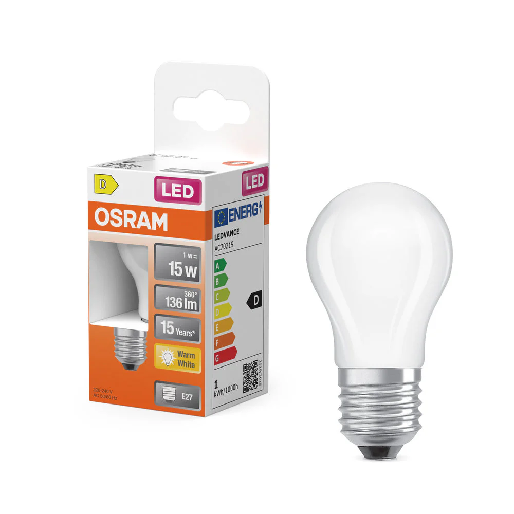 Retrofit LED CLASSIC P 1W 827 satinato E27 2