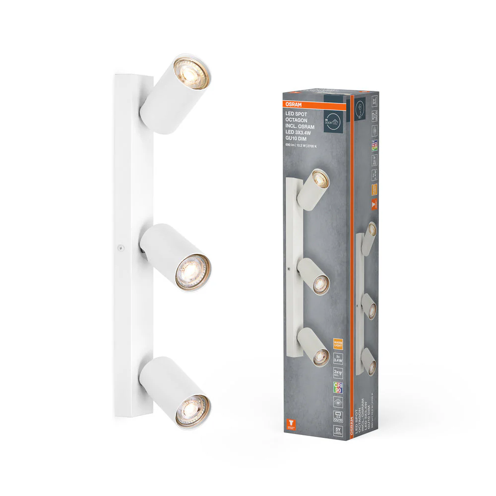 OSRAM LED SPOT OCTAGON lampada da soffitto 3 x 3,4W, GU10, 690lm, bianco - Image 2