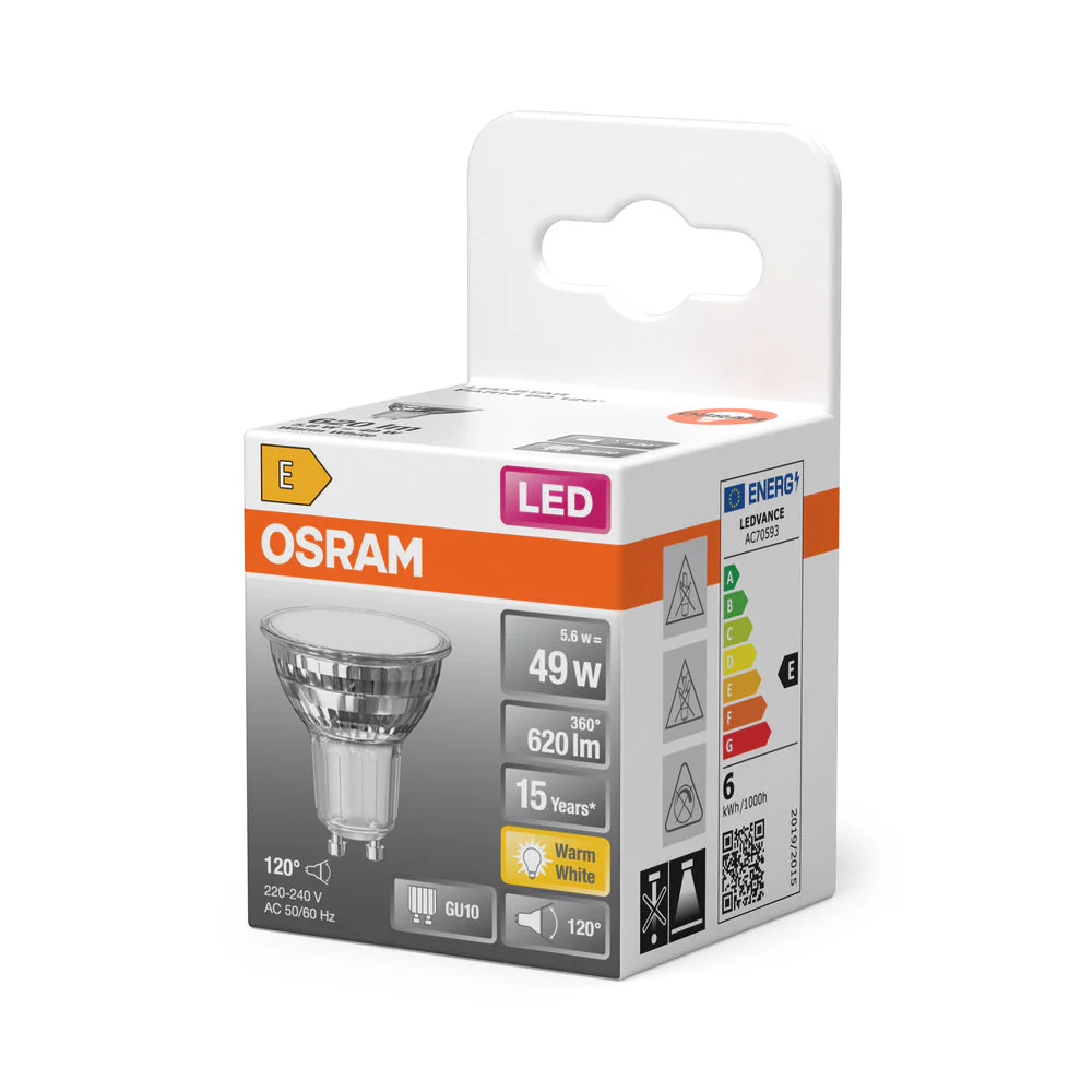 OSRAM LED Riflettore Lampada LED STAR PAR16 6.9W 827 GU10 620lm, 620 lm, 2700 K, Bianco caldo - Image 3
