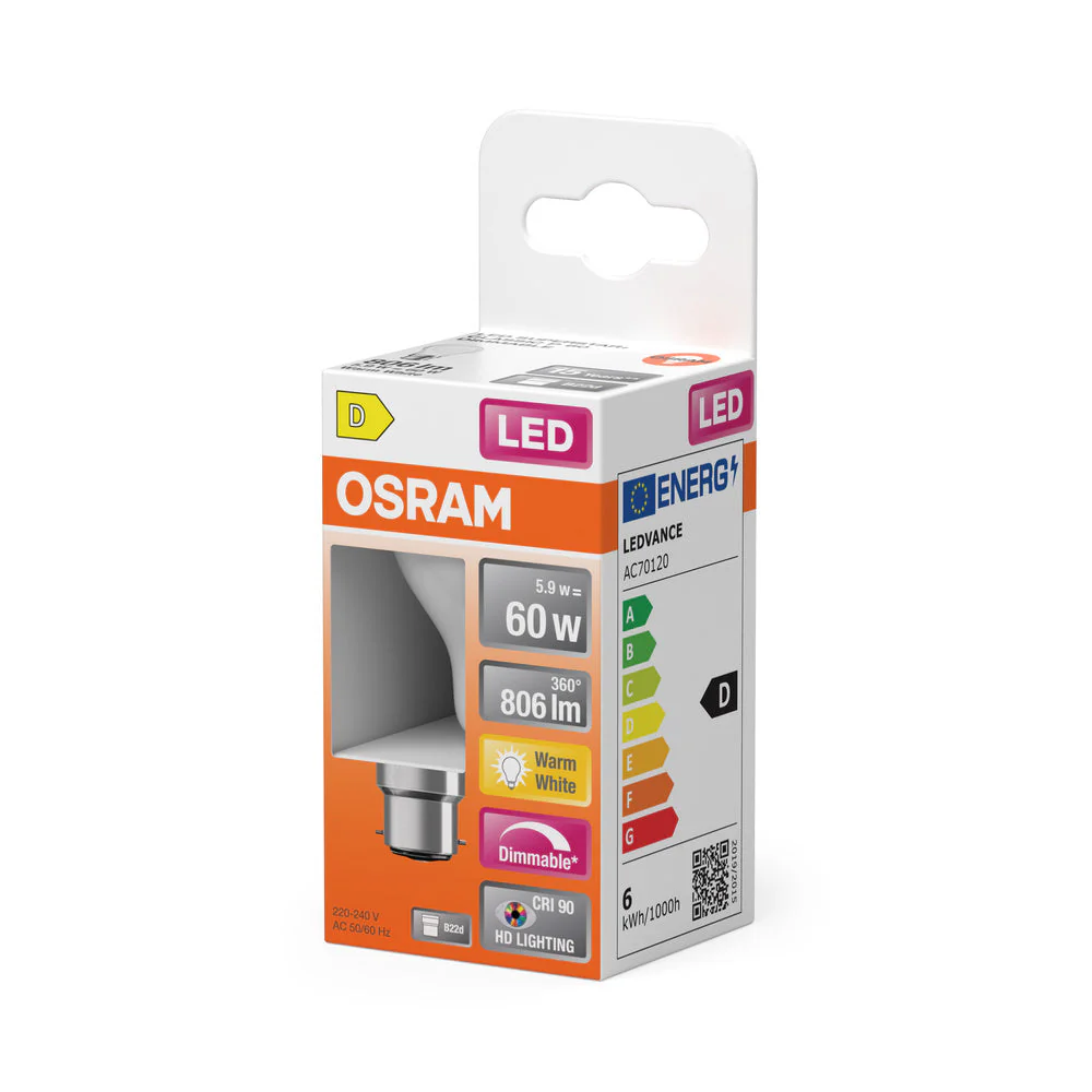 LED SUPERSTAR PLUS CLASSIC A FILAMENTO 5.9W 927 Opalino B22d - Image 3