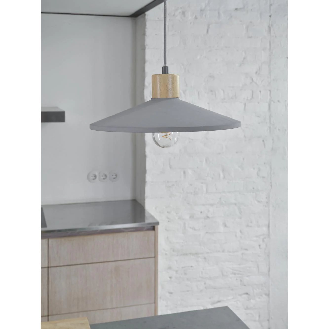 Lampada a sospensione in cemento LEDVANCE DECOR Concrete Wood, E27, 320 mm - Image 4