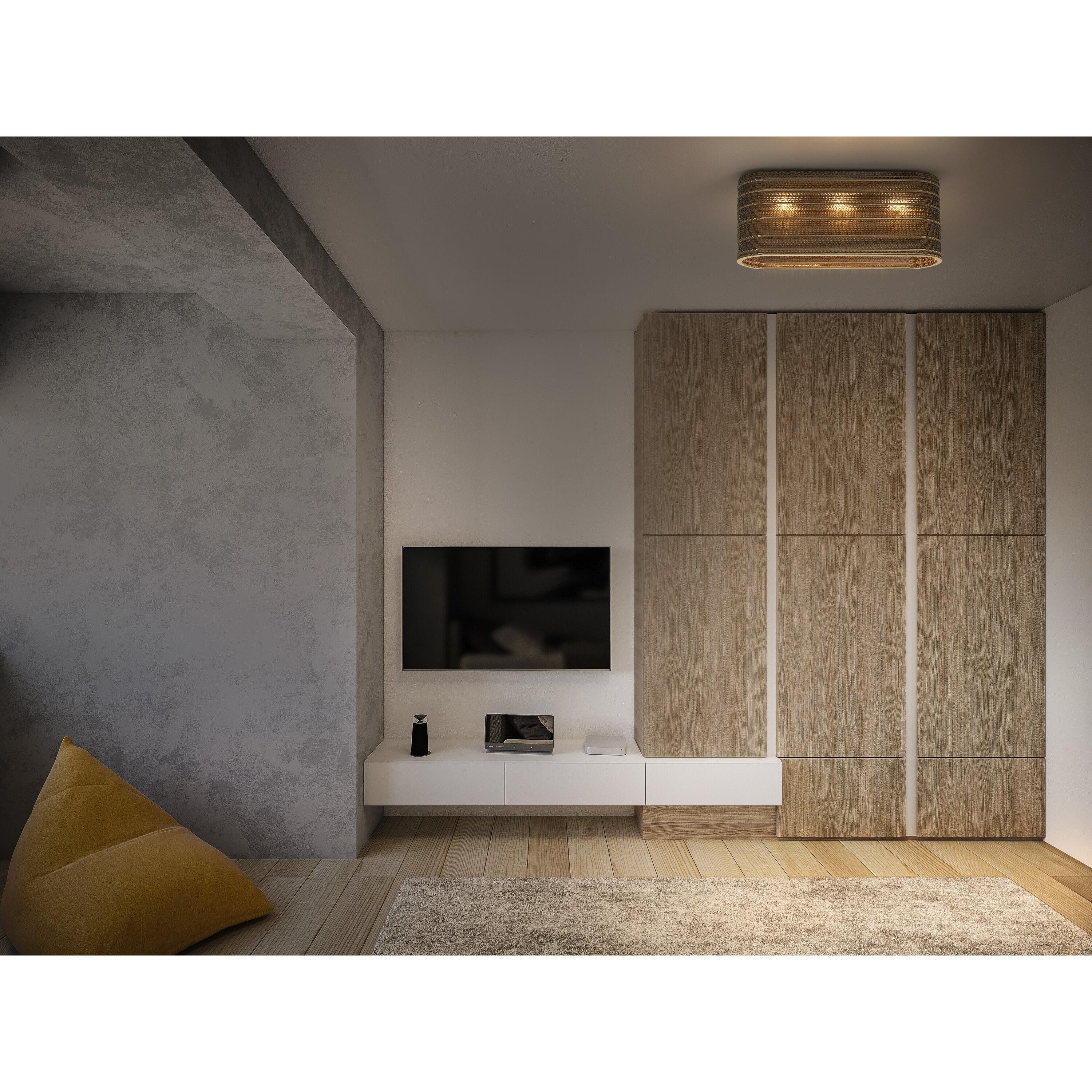 Plafoniera LEDVANCE DECOR Decor Cardboard Ovale marrone, 3xE27 - Image 5