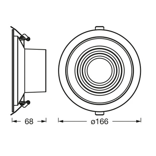 LEDVANCE DECOR FIL DL RIPPLE Downlight, Ø 166mm, argento, 9W, 850lm - Image 3