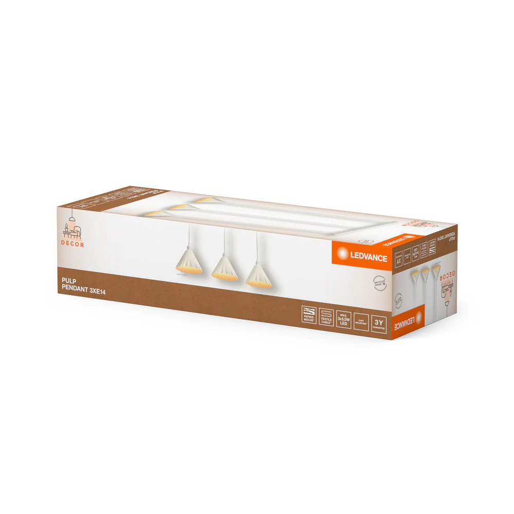 Lampada a sospensione LEDVANCE DECOR a 3 luci Decor Pulp bianco, E14 - Image 4