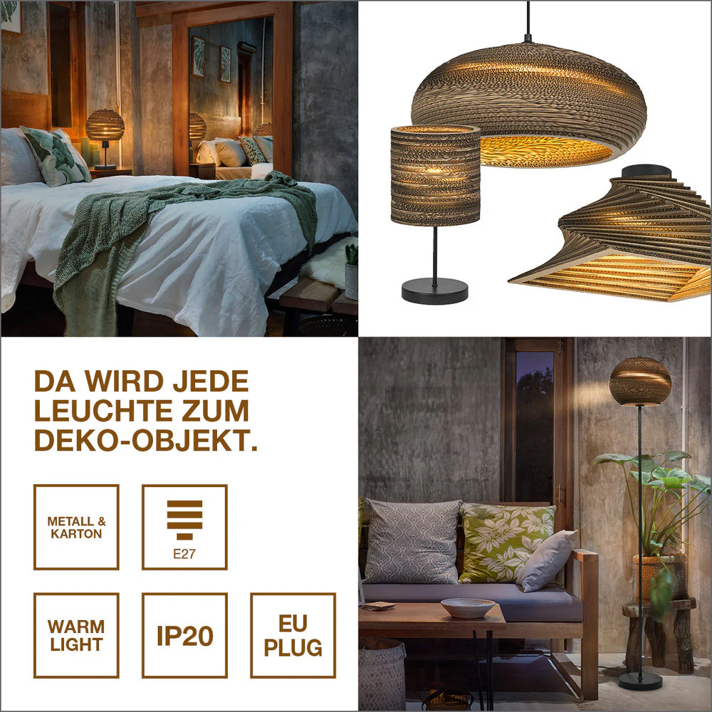 Lampada a sospensione LEDVANCE DECOR Decor Cardboard Cilindro marrone, E27 - Image 8