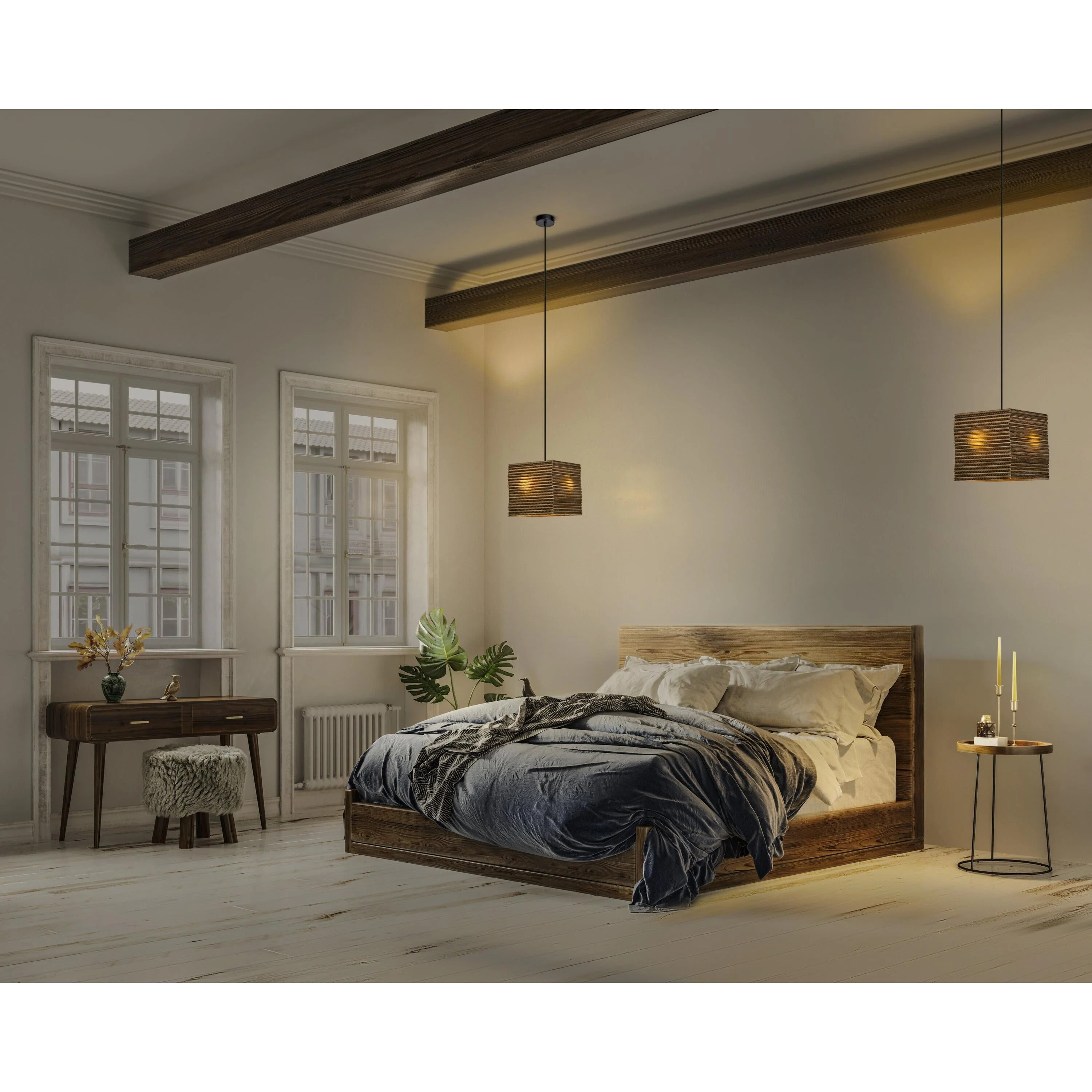 Lampada a sospensione LEDVANCE DECOR Decor Cardboard quadrata marrone, E27 - Image 5