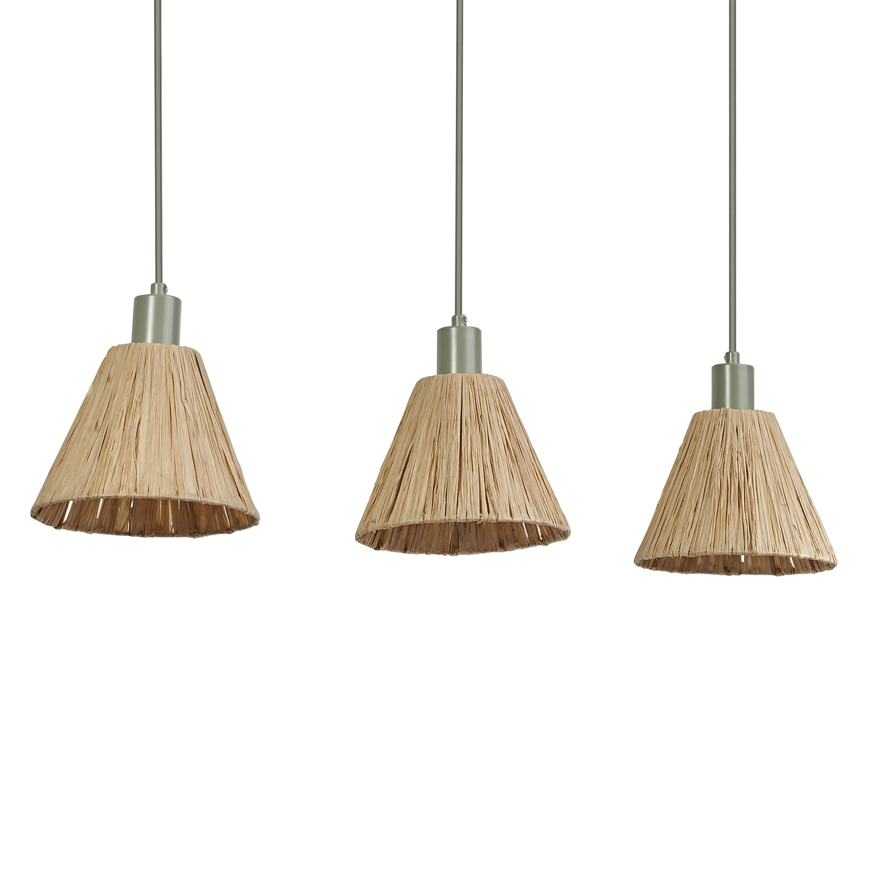 Lampada a sospensione LEDVANCE DECOR Decor Raffia Linear verde, 3xE27 - Image 3