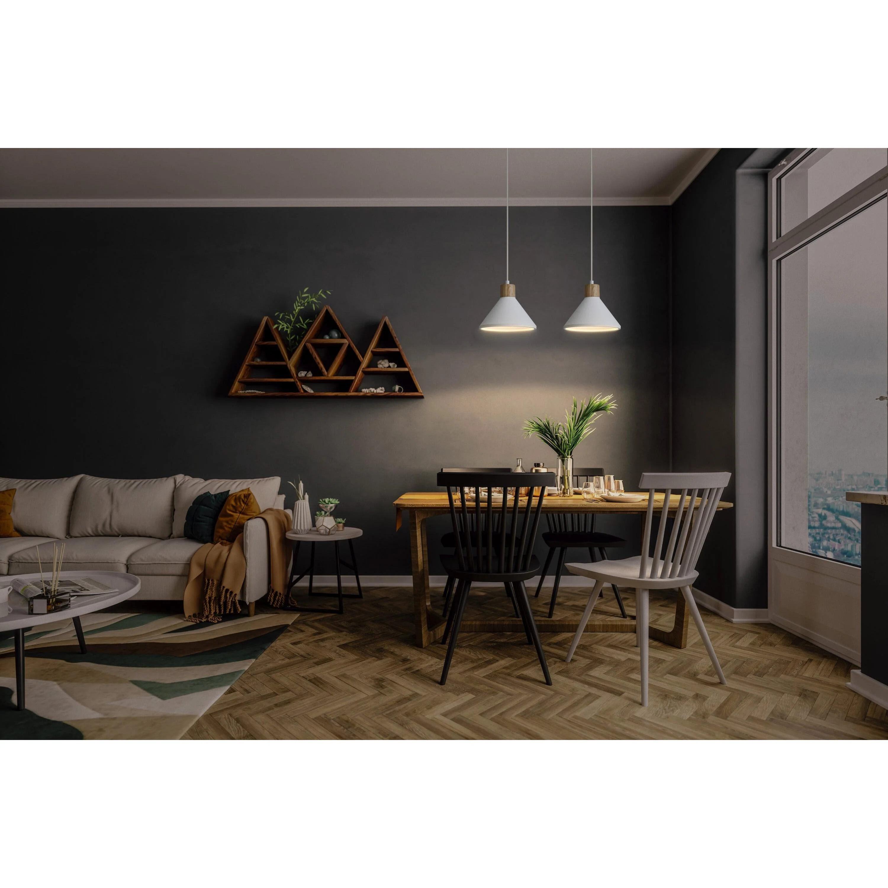 Lampada a sospensione LEDVANCE DECOR Plaster Wood Gypsum, E27, 220 mm - Image 5