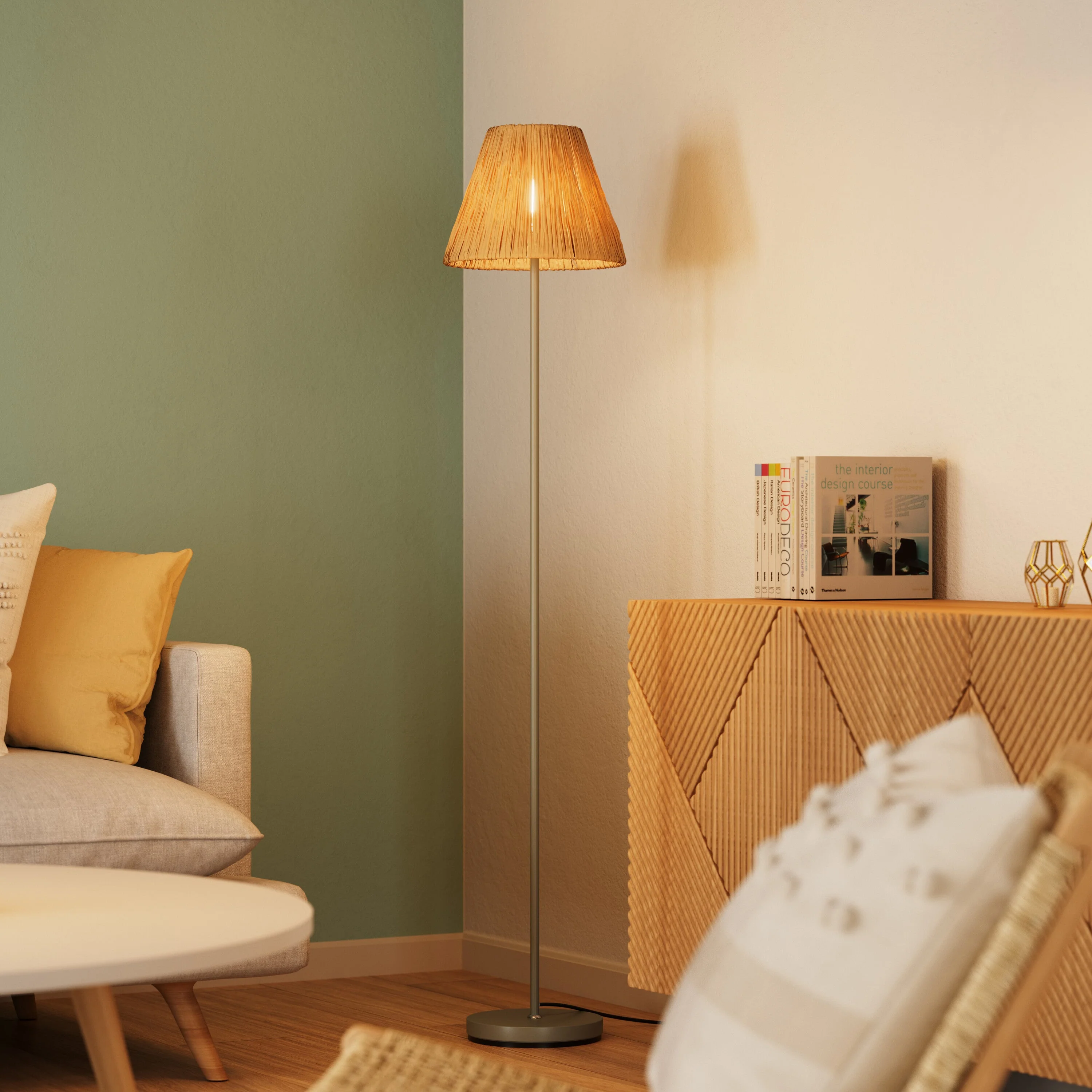 LEDVANCE DECOR Lampada da terra Decor Raffia verde-marrone, E27, 300 mm - Image 8