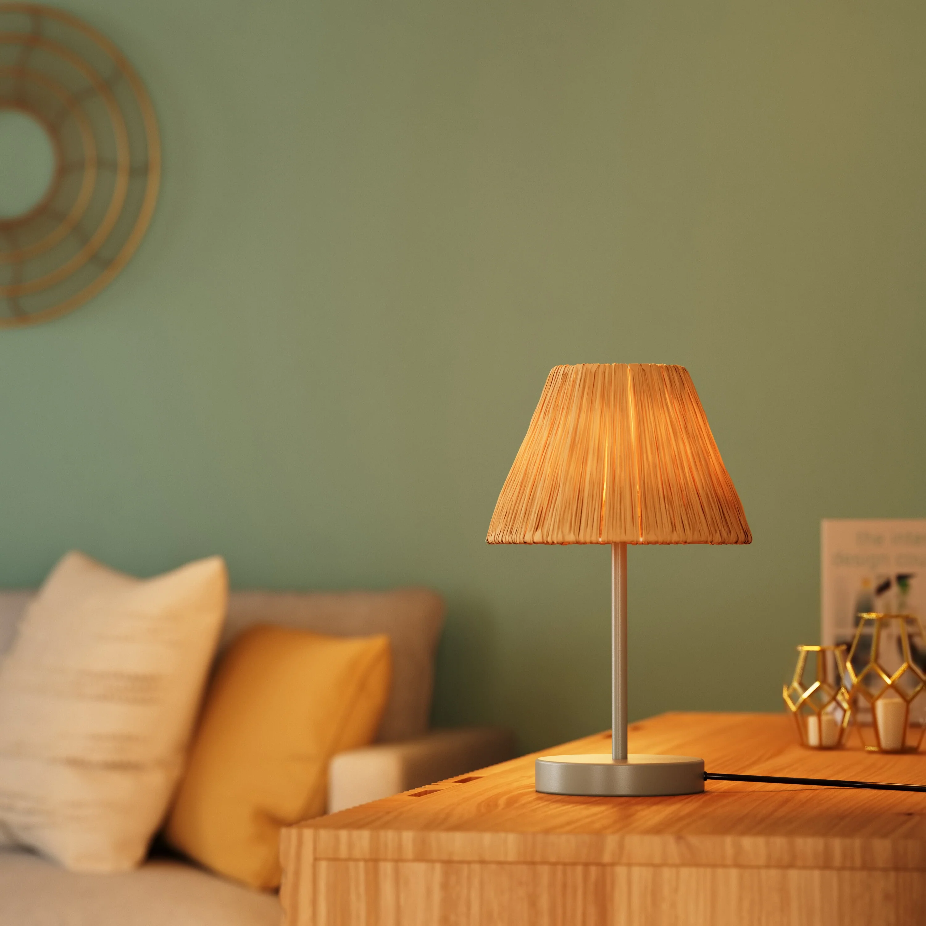 Lampada da tavolo LEDVANCE DECOR Decor Rafia verde-marrone, E27, 200 mm - Image 7