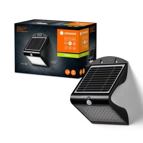 LEDVANCE ENDURA Faro a LED con sensore solare, nero, 4W, 500lm