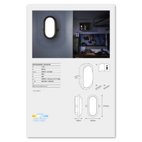 LEDVANCE LED Lampada da parete per ambienti umidi 11W/4000K bianco freddo - Image 4