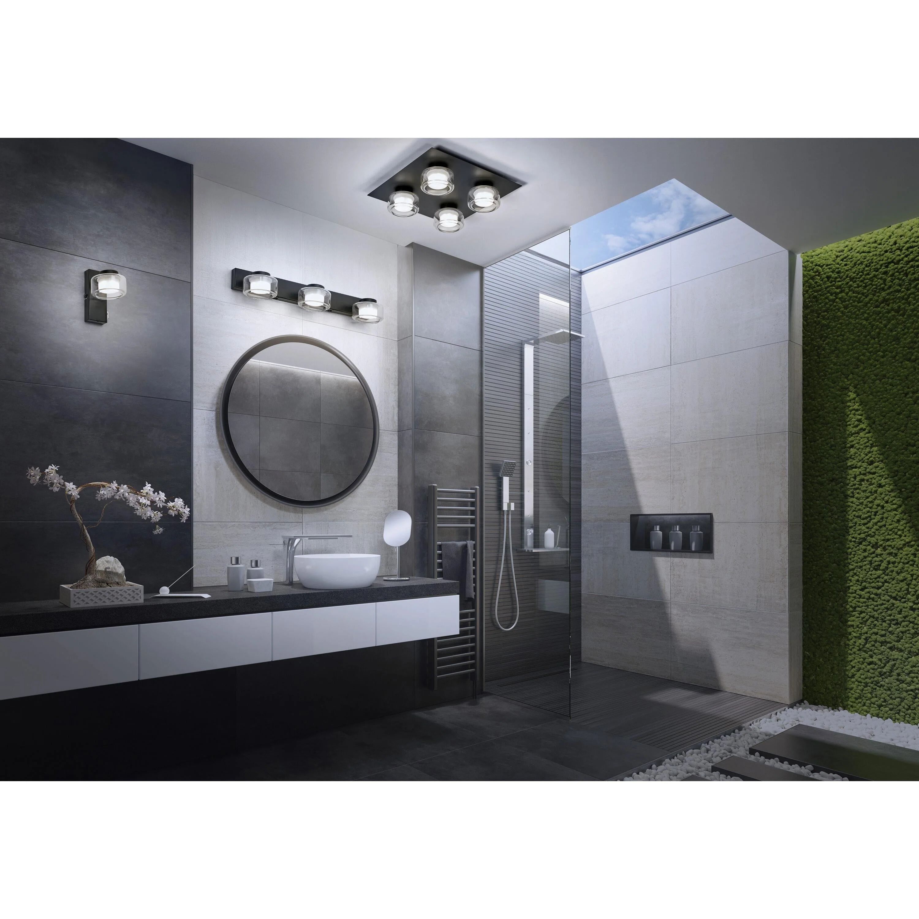 Lampada da parete per bagno LEDVANCE ORBIS Flame 16,5W Click CCT IP44 nera - Image 5