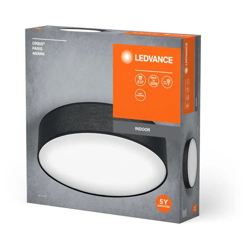 LEDVANCE ORBIS PARIS lampada da soffitto 480mm, nero, 3xE27 - Image 3