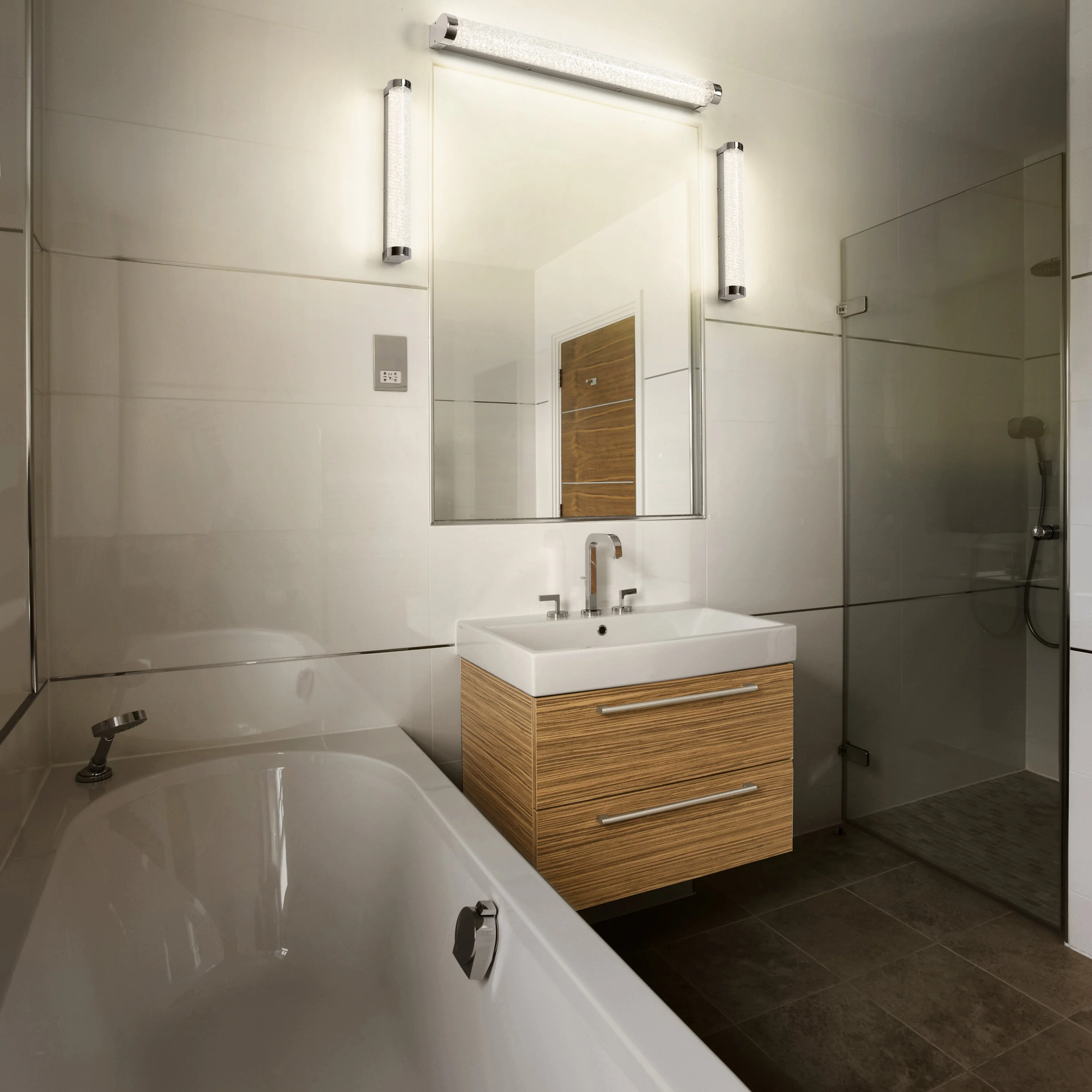 LEDVANCE ORBIS Tube specchio da bagno/applique in vetro a bolle 9 W 40 cm cromato - Image 5