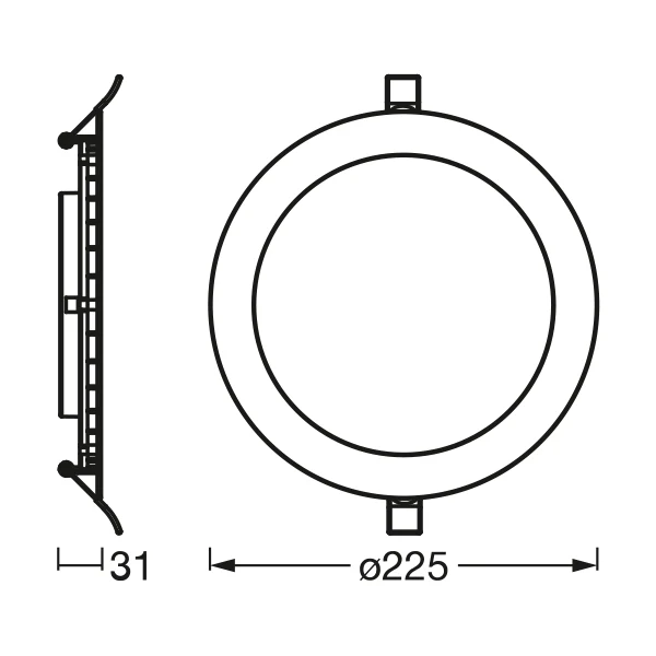 LEDVANCE RECESS SLIM DOWNLIGHT LED Lampada da soffitto, Ø 225mm, 220…240V 22W / 4000K Bianco freddo - Image 3