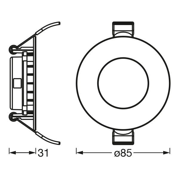 LEDVANCE RECESS SLIM DOWNLIGHT LED lampada da soffitto, Ø 85mm, 220…240V 4,50W / 4000K bianco freddo - Image 3