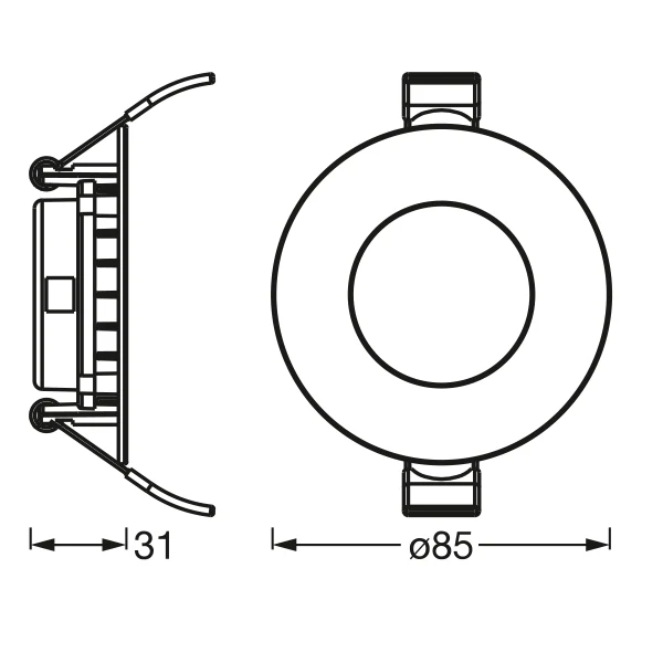 LEDVANCE RECESS SLIM DOWNLIGHT LED lampada da soffitto, Ø 85mm, 220…240V 4,50W / 6500K bianco freddo - Image 3