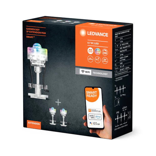 LEDVANCE Wifi SMART+ Lampada da giardino esterna Dot Mini LED RGB multicolore 3 estensioni - Image 3